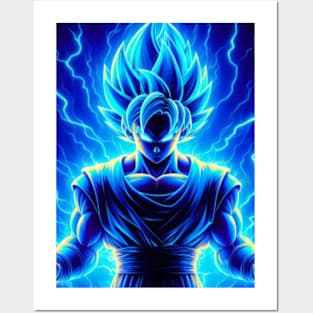 Goku blue Posters and Art